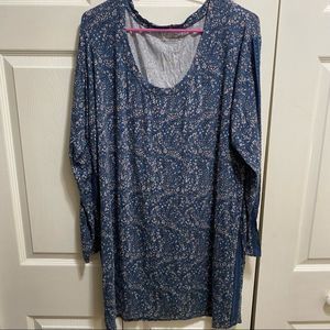 Victoria Secret Long Sleeved Blue Floral Nightie
